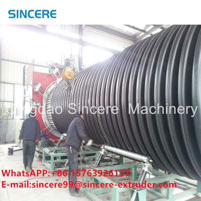Reinforced HDPE Spiral Pipe Extrusion Line Winding Corrugated Pipe Machine
