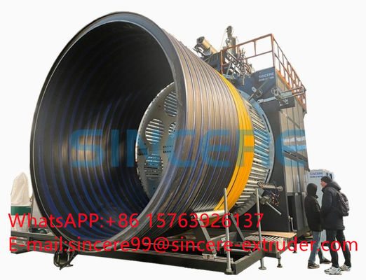 PE HDPE PP Winding Spiral Pipe Extrusion Line Hollow Wall 200kW-500kW