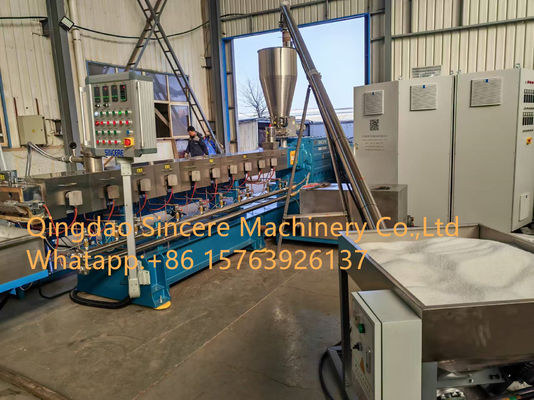 Linha de pelletização de folhas de plástico de perfil de tubos de filme de 75KW para PVC