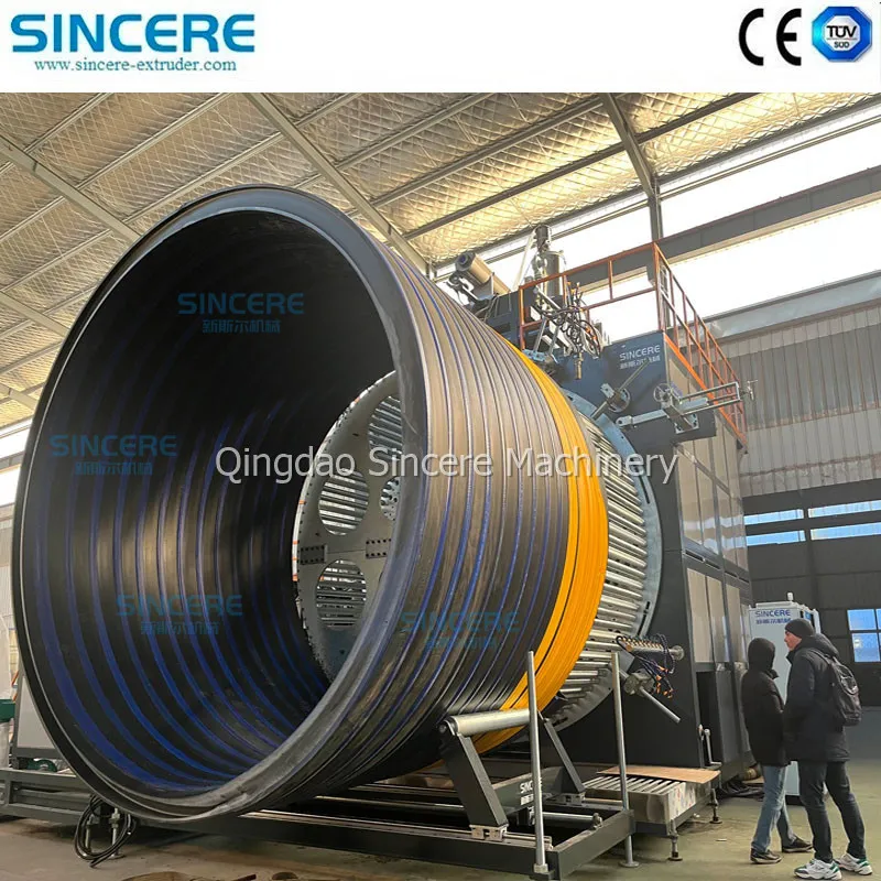 PE PP HDPE Wound Manhole Spiral Pipe Extrusion Line Hollow Walled 3