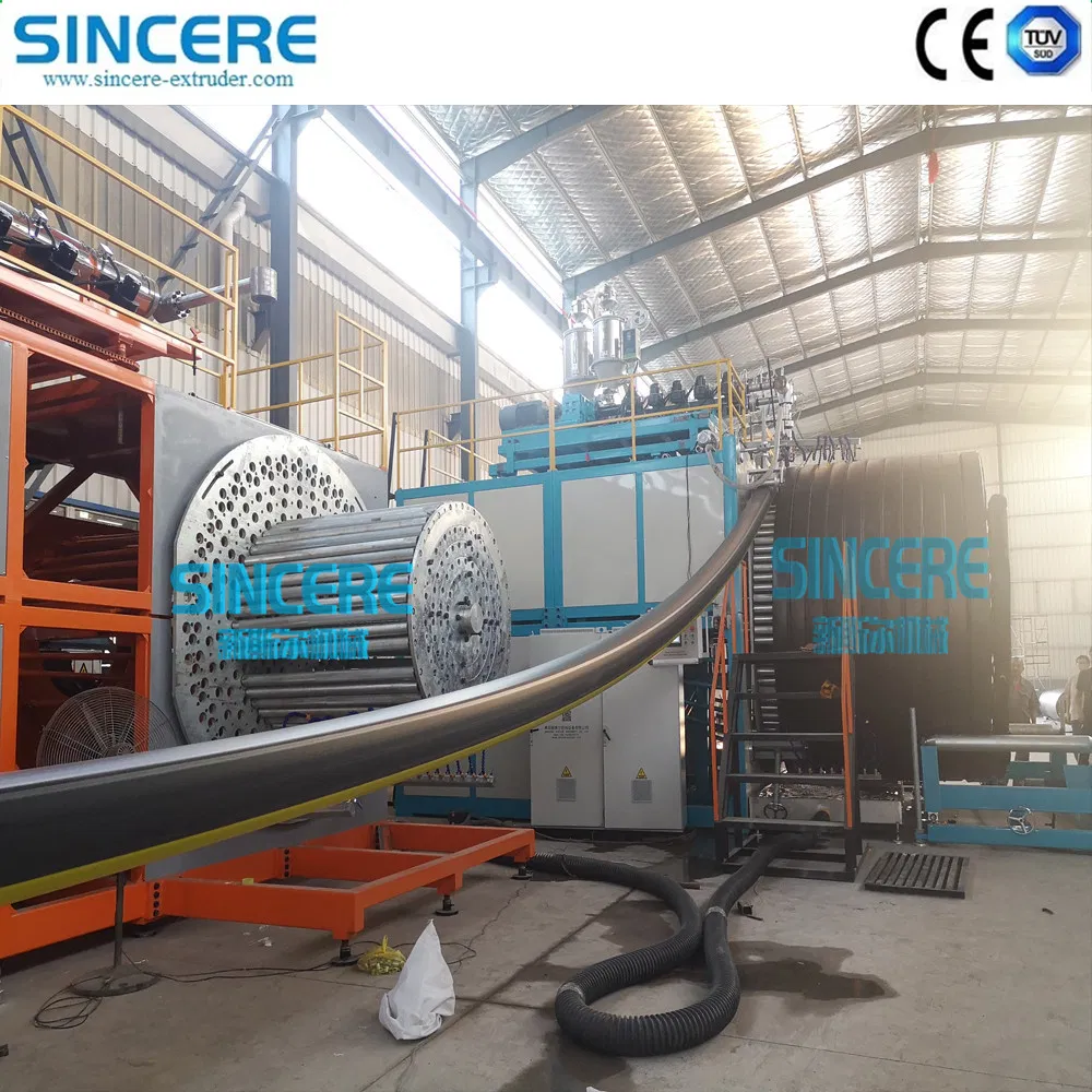 PE PP HDPE Wound Manhole Spiral Pipe Extrusion Line Hollow Walled 4