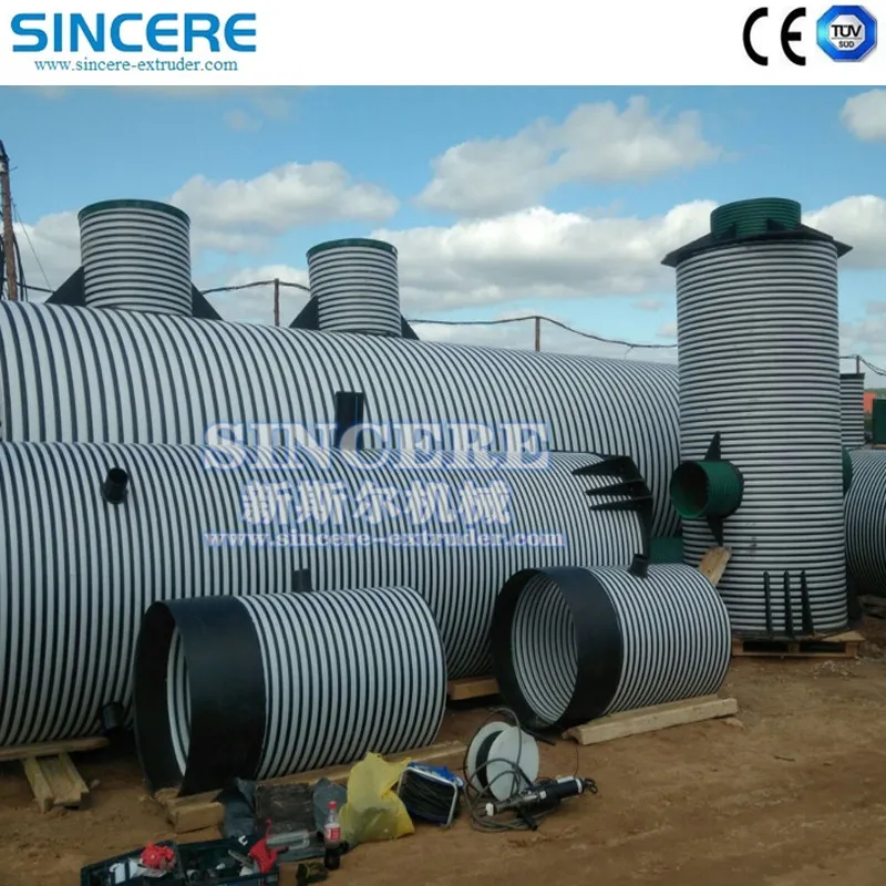 PE PP HDPE Wound Manhole Spiral Pipe Extrusion Line Hollow Walled 7
